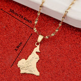 Cameroon Map Flag Pendant Necklace Chain Jewelry Women Men Africa Jewelry