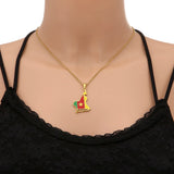 Cameroon Map Flag Pendant Necklace Stainless Steel For Women Girls