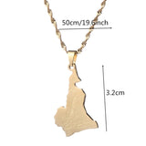 Cameroon Map Necklace Jewelry - Cameroun Maps