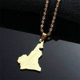Cameroon Map Necklace Jewelry - Cameroun Maps