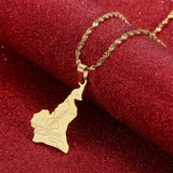 Cameroon Map Necklace Jewelry - Cameroun Maps