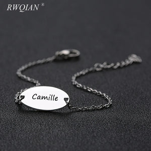 'Camille' Name Bracelet Stainless Steel Girl Personalized Adjustable ID Bracelet