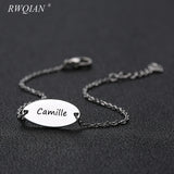 'Camille' Name Bracelet Stainless Steel Girl Personalized Adjustable ID Bracelet