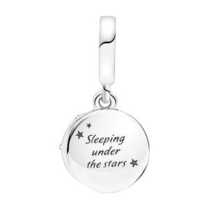 Night Sky Double Disc Charms for Bracelet - Silver 925 Jewelry Making