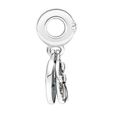 Night Sky Double Disc Charms for Bracelet - Silver 925 Jewelry Making