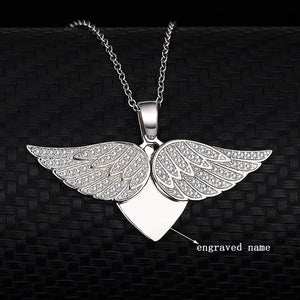 Personalized Zircon Diamond Angel Wings Necklace