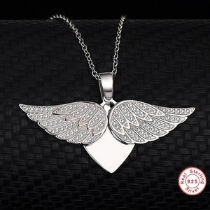 Personalized Zircon Diamond Angel Wings Necklace