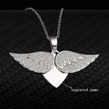 Personalized Zircon Diamond Angel Wings Necklace