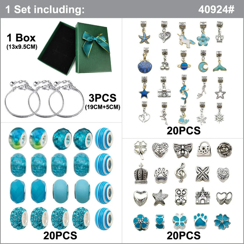 3PCS Ocean Style Large Hole Beads Bracelets Making Set