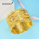 Relievo Flower Wide Cuff Bangle Open Bracelet For Women