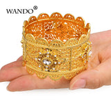 Relievo Flower Wide Cuff Bangle Open Bracelet For Women