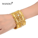 Relievo Flower Wide Cuff Bangle Open Bracelet For Women