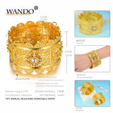 Relievo Flower Wide Cuff Bangle Open Bracelet For Women