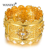 Relievo Flower Wide Cuff Bangle Open Bracelet For Women