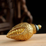 High Pure Copper Tibet Spiritual Ga uri Box Conch Pendant Necklace