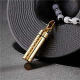 Titanium Steel Storage Bottles Buddhism Necklace Cylinder Tube Ashes Urn