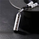 Titanium Steel Storage Bottles Buddhism Necklace Cylinder Tube Ashes Urn