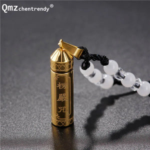 Titanium Steel Storage Bottles Buddhism Necklace Cylinder Tube Ashes Urn