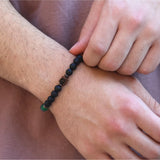 Personalized Cancer Bracelet for Men, Gemstone Beaded Bracelet