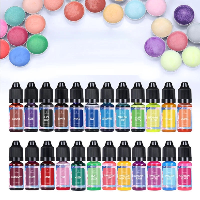24-Color Candle Making Liquid Dye for Safe Natural Crafts