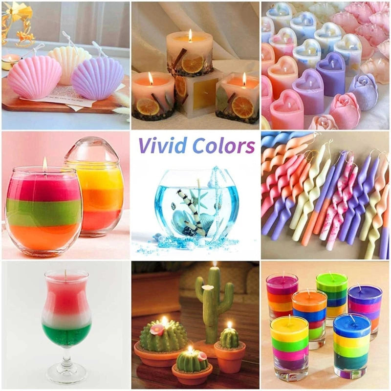 24-Color Candle Making Liquid Dye for Safe Natural Crafts