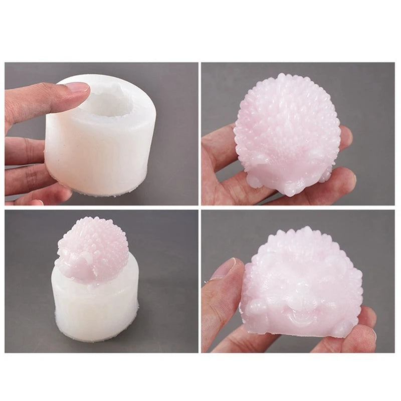 Hedgehog Silicone Candle Mold - DIY 3D Animal Mold