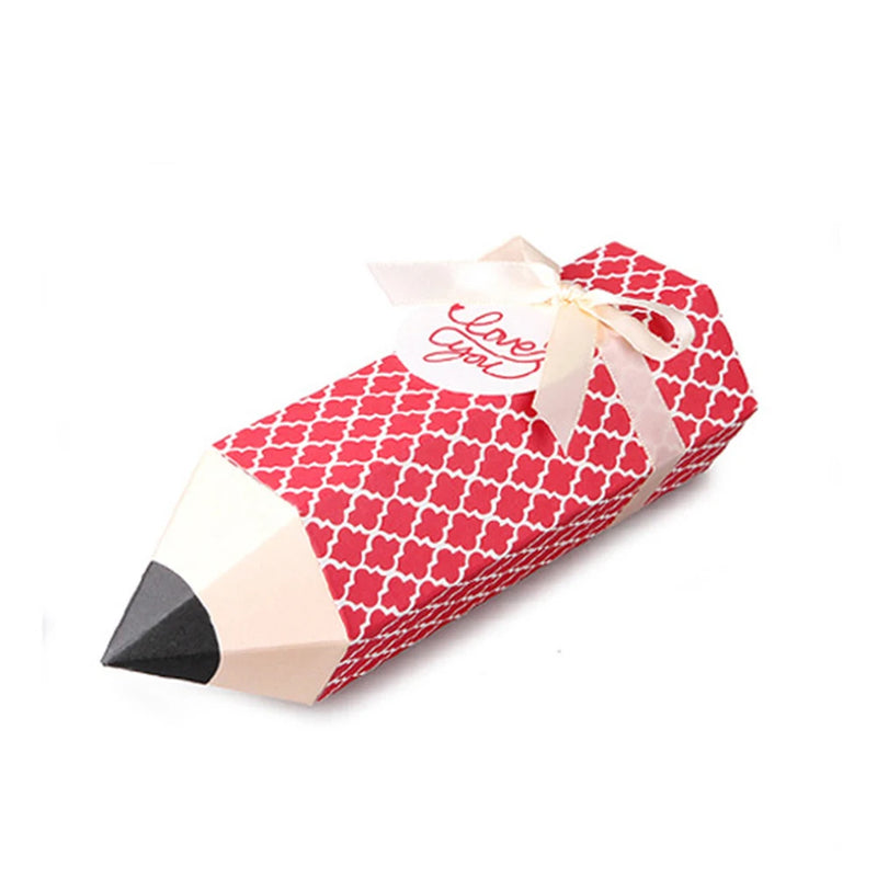 10pcs Candy Box Pencil Shape Cartoon Chocolate Gift Boxes