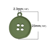 Candy Button Round Charms Zinc Alloy 24mm x 19mm 10 PCs