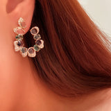Irregular Sweet Girl Retro Geometric Circle Ring Earrings