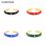 Candy Enamel Open Rings Women Punk Hip Hop Adjustable Finger Ring