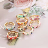 Candy Enamel Open Rings Women Punk Hip Hop Adjustable Finger Ring
