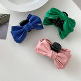 Candy Leather Bow Hairpin Girl Pink Hair Claws Charm Y2K