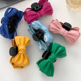 Candy Leather Bow Hairpin Girl Pink Hair Claws Charm Y2K
