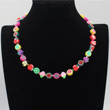 Resin Fruit Beads Necklace For Women Soft Clay Choker