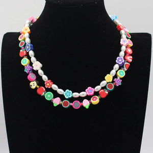 Resin Fruit Beads Necklace For Women Soft Clay Choker