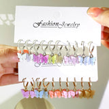 Rainbow Candy Bear Hoop Earrings Y2K Jewelry