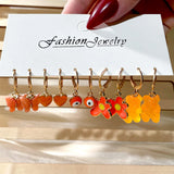 Rainbow Candy Bear Hoop Earrings Y2K Jewelry