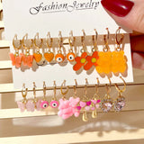 Rainbow Candy Bear Hoop Earrings Y2K Jewelry