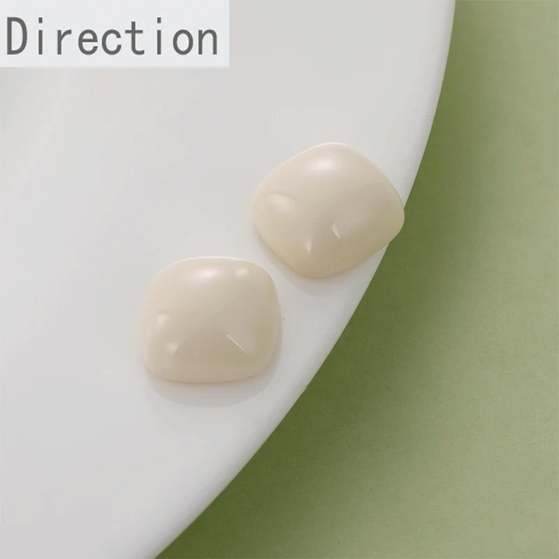 Resin Half Pill Patch Earrings Hair Accessories