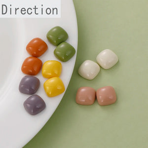 Resin Half Pill Patch Earrings Hair Accessories