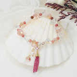 Candy Flash Crystal Bracelet with Tassel Pendant for Women