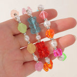 Resin Bear Dice Little Flowers Bracelet Set for Girls