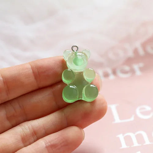 Jelly Bear Resin Pendants DIY Ornament Ear Stud Accessories