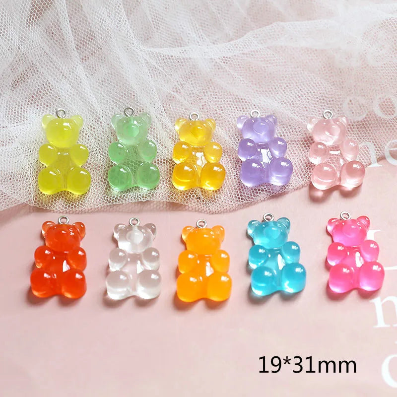 Jelly Bear Resin Pendants DIY Ornament Ear Stud Accessories