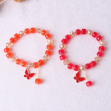 Candy Gum Butterfly Crystals Women Bracelet Chains Daisy Beads Charm Y2k Jewelry