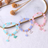 Candy Gum Butterfly Crystals Women Bracelet Chains Daisy Beads Charm Y2k Jewelry