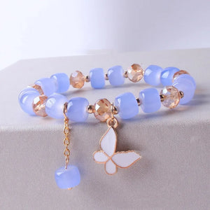 Candy Gum Butterfly Crystals Women Bracelet Chains Daisy Beads Charm Y2k Jewelry