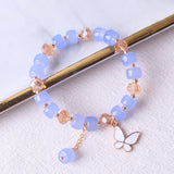 Candy Gum Butterfly Crystals Women Bracelet Chains Daisy Beads Charm Y2k Jewelry