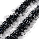 Polka Dot Striped Print Lampwork Glass Beads Strand