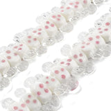 Polka Dot Striped Print Lampwork Glass Beads Strand